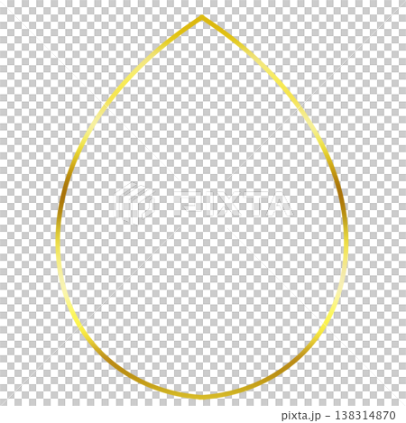 雫型の金色のフレーム 138314870