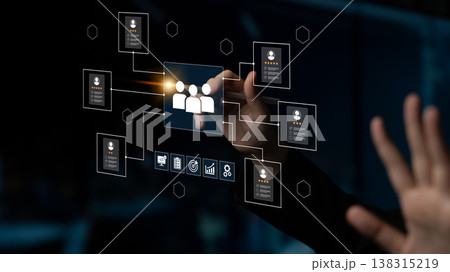 Modern Digital Network Concept with User Icons and Data Flow Representation Showing Connections and Interactions for Social Media or Business Applications Ledger Modern Digital Network Concept with User Icons and Data Flow Representation Showing Connections and Interactions for Social Media or Business Applications Ledger 138315219