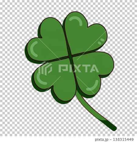 Four-leaf clover illustration icon (green / lucky / with shadow / 3D effect) Four-leaf clover illustration icon (green / lucky / with shadow / 3D effect) 138315449