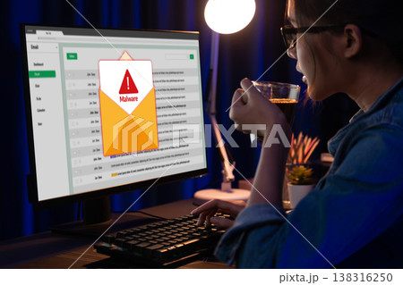 Cyber attack malware alert show computer screen display threat detected brisk Cyber attack malware alert show computer screen display threat detected brisk 138316250