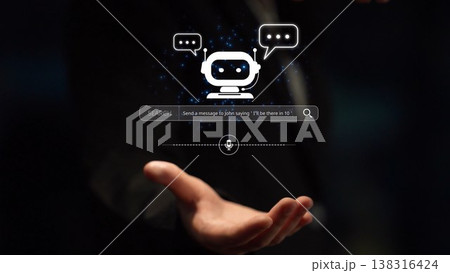 AI Assistant Chatbot Interface with Voice Command and Smart Search Muxer 138316424