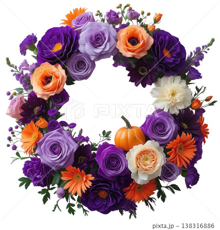 ハロウィンカラーのリース 138316886