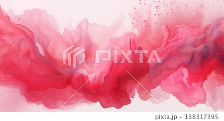 Red fluid watercolor abstract background. AI Generated 138317395