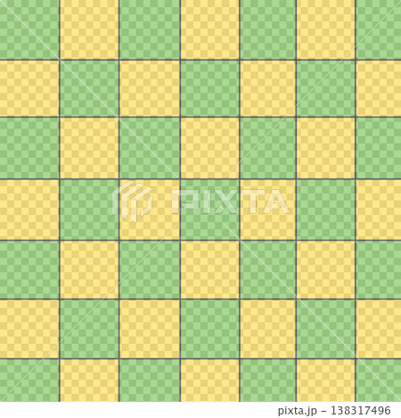 插畫素材:綠黃相間的棋盤格圖案 插畫素材:綠黃相間的棋盤格圖案 138317496