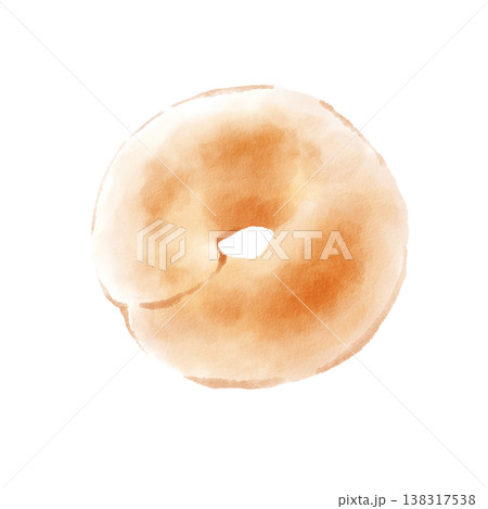 ベーグル　手描き　水彩風 138317538