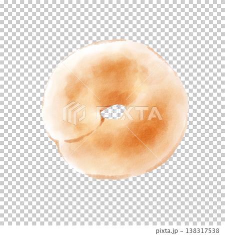 ベーグル　手描き　水彩風 138317538