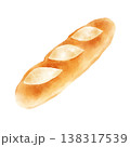 フランスパン　手描き　水彩風 138317539