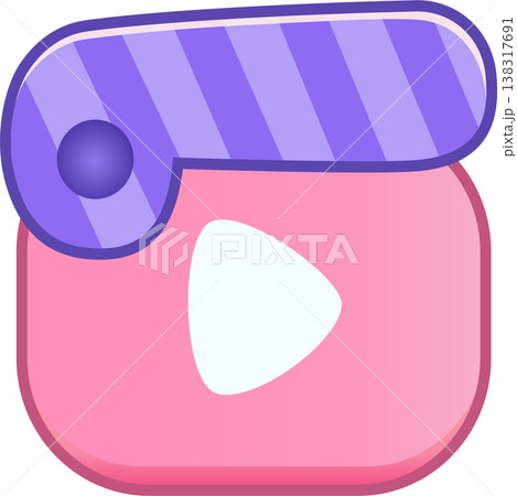 Play Button with Lens Icon Play Button with Lens Icon 138317691