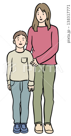 仲が良い母と子のイラスト 138317771