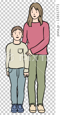 仲が良い母と子のイラスト 138317771