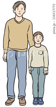 仲が良い父と子のイラスト 138317772