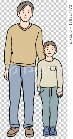 仲が良い父と子のイラスト 138317772