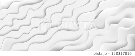 White texture Line surface. gray abstract pattern of layers of cut paper. wave wavy nature geometric modern. on white background on rectangle. vector illustration 138317816