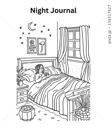 bedroom vector illustration with bed 138317827