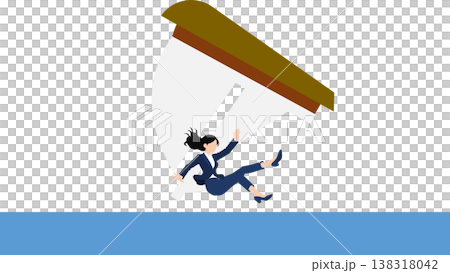 一幅描繪女商人乘船航行的插圖。 138318042