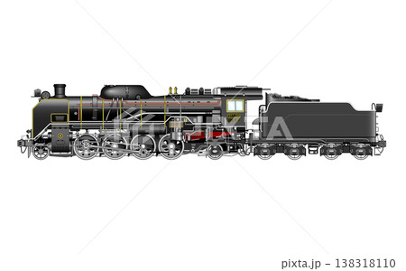 蒸気機関車D51のベクターイラスト 138318110
