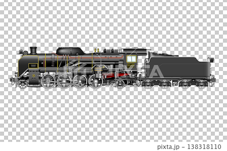 蒸気機関車D51のベクターイラスト 138318110