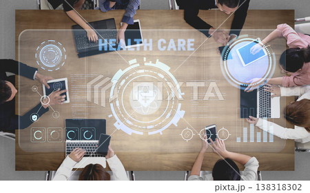 Digital Health Care Technology and Medical Data Dashboard Motif 138318302