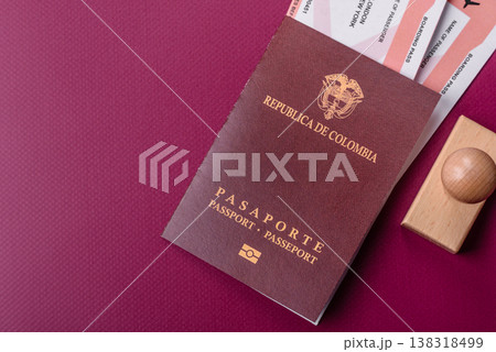 Colombia passport, visa for international travel and vacation. Colombian passport 138318499