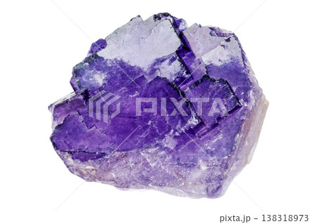 Fluorite mineral stone on a white background 138318973