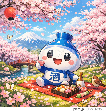 チョーシーの花見(酒の妖精と日本の春の情景) チョーシーの花見(酒の妖精と日本の春の情景) 138318985