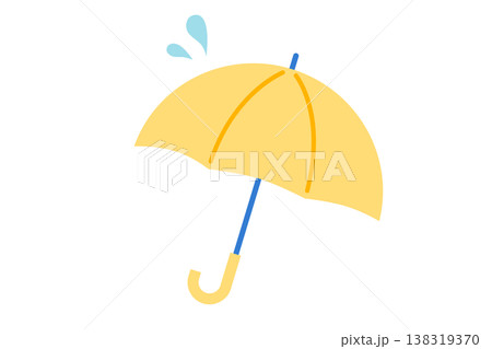 水しぶきのある黄色い傘のベクターイラスト  138319370
