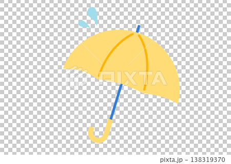 水しぶきのある黄色い傘のベクターイラスト  138319370