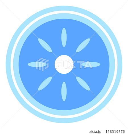 Picture with floral round ornament, blue sparkle star pattern in circle, paint art, vector interior design decoration 138319876