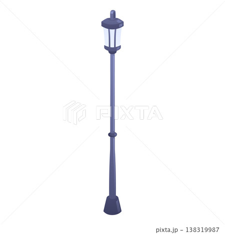 Lamppost flat vector icon, city park lantern, urban street lamp light, lamp post, outdoor town exterior design element 138319987