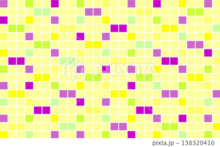 幾何学模様　四角形　イエロー　グリーン　パープル 138320410