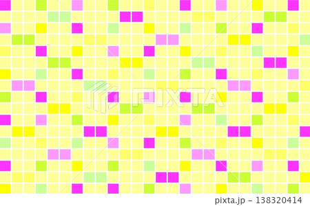 幾何学模様 四角形 イエロー グリーン ピンク 幾何学模様 四角形 イエロー グリーン ピンク 138320414