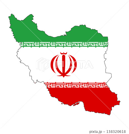 Iran national flag map design illustration of iran country flag inside the map 138320618