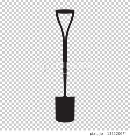 Spade for digging, black shadow Spade for digging, black shadow 138320674
