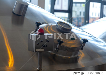 Brewing tank manhole and control panel Brewing tank manhole and control panel 138320803
