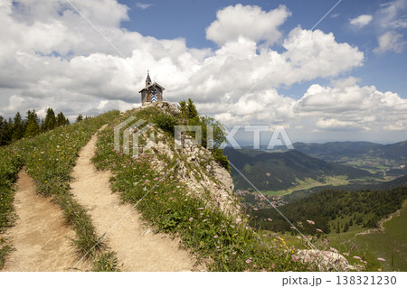 Chapel Freudenreich at Brecherspitze mountain, Bavaria, Germany in summertime Chapel Freudenreich at Brecherspitze mountain, Bavaria, Germany in summertime 138321230