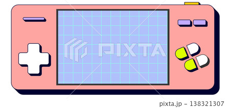 ゲーム機風フレーム｜平成レトロ・立体的・ポップ 138321307