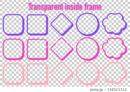Three-dimensional white outline wipe frame | Pop and cute design Three-dimensional white outline wipe frame | Pop and cute design 138321312