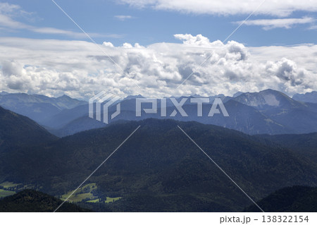 Panorama view from mountain Jochberg in Bavaria, Germany Panorama view from mountain Jochberg in Bavaria, Germany 138322154