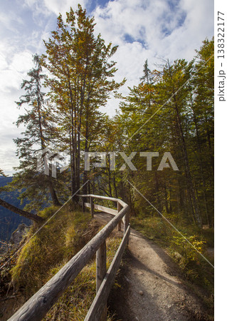 Mountain view Grunstein at lake Konigssee in autumn, Bavaria, Germany Mountain view Grunstein at lake Konigssee in autumn, Bavaria, Germany 138322177