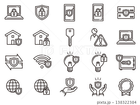 セキュリティアイコン01　Security icons 138322384