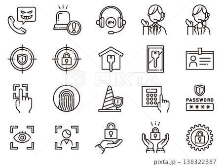 セキュリティアイコン04　Security icons 138322387