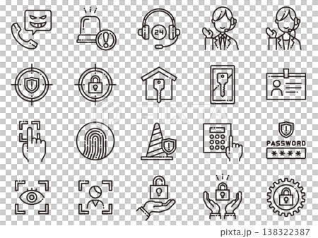セキュリティアイコン04　Security icons 138322387