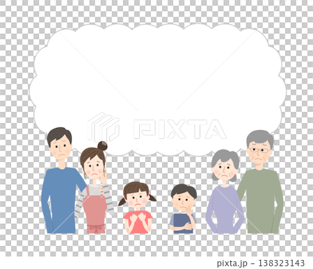 Anxious three-generation family 138323143