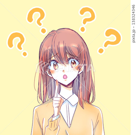 疑問がある女子学生　口パク 138324346