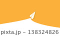 Paper plane flying on orange background 138324826