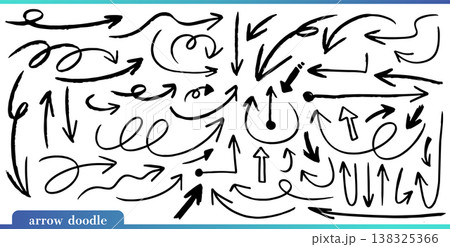 矢印落書きセット イラスト ベクター 素材 138325366