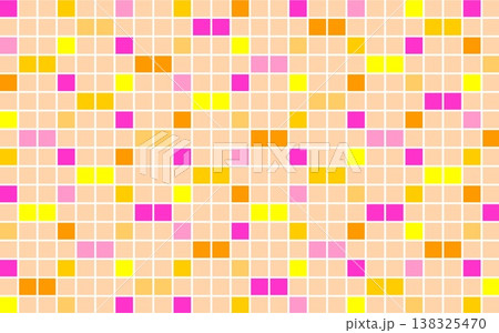 幾何学模様 四角形 オレンジ色 ピンク 幾何学模様 四角形 オレンジ色 ピンク 138325470