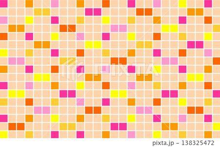 幾何学模様 四角形 オレンジ色 ピンク 幾何学模様 四角形 オレンジ色 ピンク 138325472