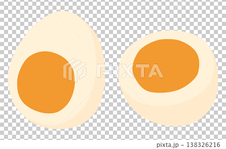 Vector illustration of a cross-section of a fully boiled egg. Vector illustration of a cross-section of a fully boiled egg. 138326216