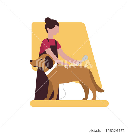 little dog sitting on the couch with a dog 138326372